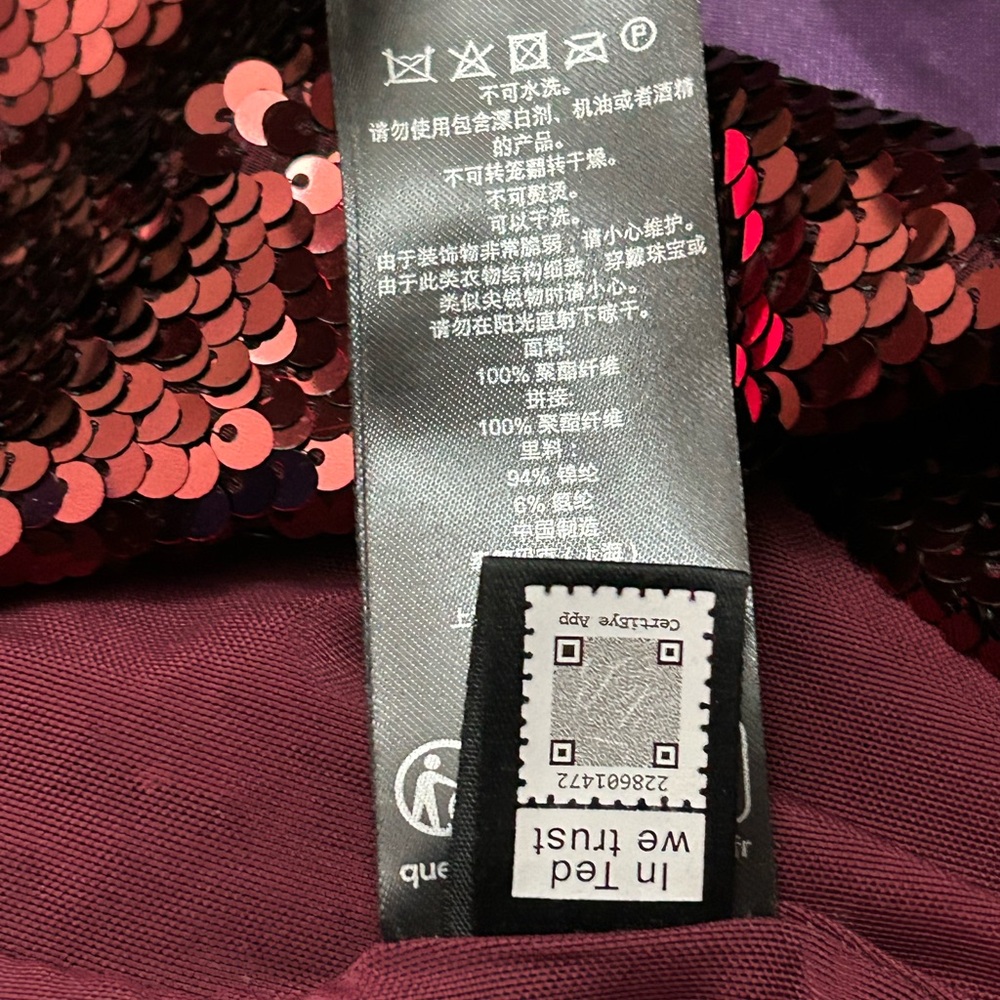 Ted Baker Burgundy Sequin Dress - Picture 9 of 10